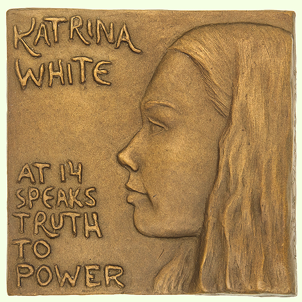 Katrina White at 14 Speaks Truth to Power — exhibited at FIDEM/International Art Medal Federation’s 35th Congress in Ottawa at the Canadian Museum of Nature (June 2018)